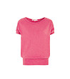 Розова дамска блуза Berita с памук от фино плетиво-1 снимка