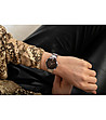 Сребрист дамски часовник с черен циферблат Ballina-1 снимка