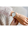 Сребрист дамски часовник с бял циферблат с римски цифри Anita-1 снимка