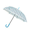 Светлосин чадър с флорален принт-0 снимка