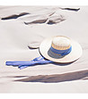 Бежова дамска шапка с раирана лента Melisa-2 снимка