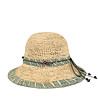 Бежова дамска шапка с кантове в цвят мента Korina-0 снимка