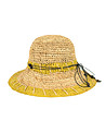 Бежова дамска шапка с кантове в цвят горчица Korina-0 снимка