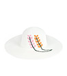 Бяла дамска шапка с флорални мотиви Lavoni-1 снимка