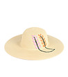 Бежова дамска шапка с флорални мотиви Aura-0 снимка