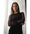 Дамска блуза в черно с прозрачни Zosia-4 снимка