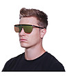 Мъжки слънчеви очила със златисти лещи и черни дръжки-1 снимка