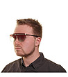 Мъжки слънчеви очила с червени лещи и бронзови дръжки-1 снимка