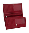 Червен дамски кожен портфейл с RFID защита-3 снимка