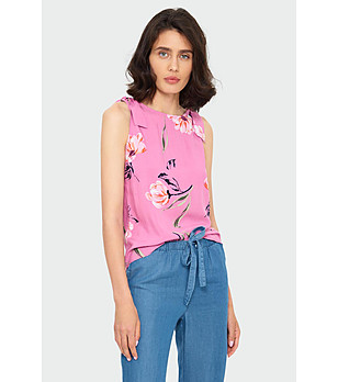 Розов топ с принт цветя Alla снимка