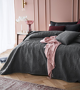 Тъмносиво шалте за легло Leila  220x200 см снимка