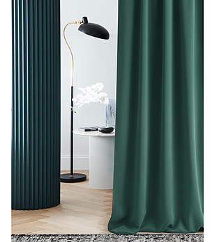 Тъмнозелена завеса 140x250 см снимка
