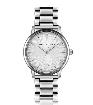 Дамски часовник в сребристо с бял циферблат Adore снимка