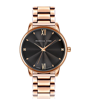 Дамски часовник в розовозлатисто с черен циферблат Coco снимка
