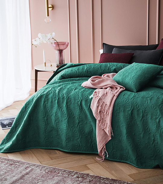Зелено шалте за легло Leila 220x240 см снимка