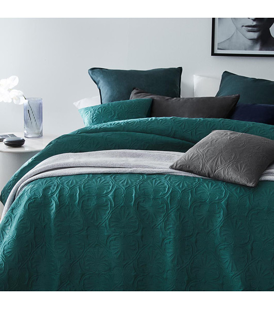 Шалте за легло в цвят петрол Leila 170x210 см снимка