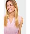 Светлорозов топ с колан Rikita-3 снимка