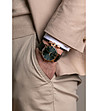 Кафява мъжка кожена гривна с розовозлатисти детайли Adam-1 снимка