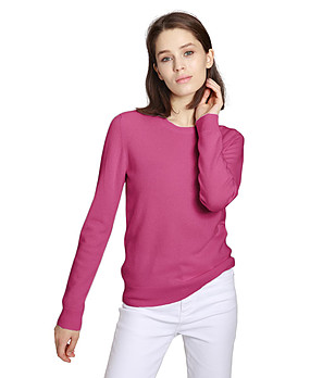 Кашмирен дамски пуловер в цвят циклама Millie снимка