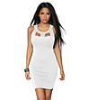 Бяла рокля с ефектно деколте-0 снимка