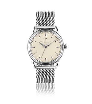 Unisex часовник в сребристо с циферблат в екрю Zurich снимка