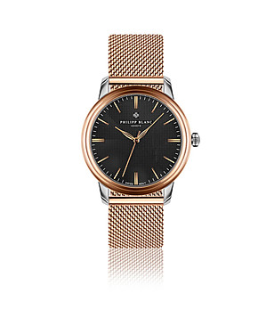 Розовозлатист часовник с черен циферблат Zurich снимка