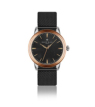 Unisex часовник с черна верижка Zurich снимка