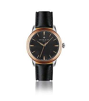 Unisex часовник с черна каишка Zurich снимка