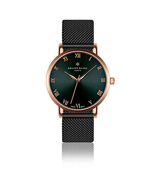 Черен unisex часовник с розовозлатист корпус Bern снимка