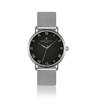 Unisex часовник в сребристо с черен циферблат Bern снимка