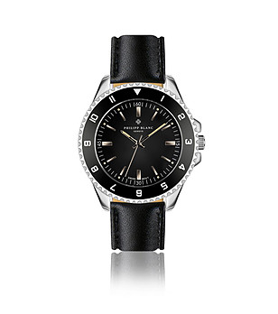Мъжки часовник в черно и сребристо Avenches снимка