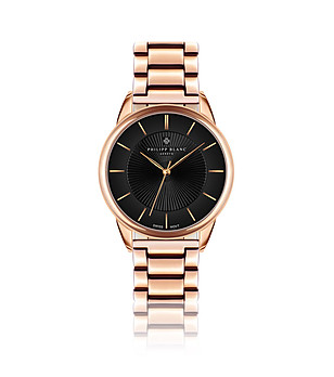 Розовозлатист дамски часовник с черен циферблат Montreux снимка