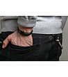 Черна мъжка кожена гривна с метален детайл Jason-1 снимка