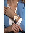 Сребрист unisex часовник с бяла кожена каишка Berin-2 снимка