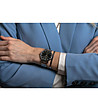 Сребрист unisex часовник с черен циферблат Vernier-2 снимка