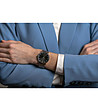 Unisex сребрист часовник с черен циферблат Vernier-2 снимка