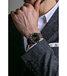 Unisex часовник със сребрист корпус и кафява кожена каишка Vernier-1 снимка