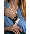 Unisex часовник със сребрист корпус и кафява кожена каишка Vernier-2 снимка