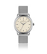Unisex часовник в сребристо с циферблат в екрю Zurich-0 снимка