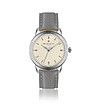 Unisex часовник в сребристо със сива кожена каишка Zurich-0 снимка