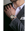 Unisex часовник в сребристо със сива кожена каишка Zurich-1 снимка