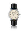 Unisex часовник в сребристо с черна кожена каишка Zurich-0 снимка