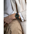Розовозлатист часовник с тъмносиня каишка Bern-2 снимка