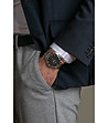 Сребрист unisex часовник с черен циферблат Bern-1 снимка