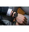 Черен unisex часовник със сребрист корпус Bern-1 снимка