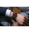 Мъжки черен часовник със сребрист корпус Bern-1 снимка