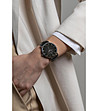 Мъжки черен часовник със сребрист корпус Bern-2 снимка