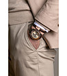Сребрист мъжки часовник с кафява кожена каишка Avenches-1 снимка