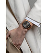 Розовозлатист unisex часовник с черен циферблат Geneva-2 снимка