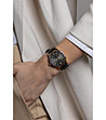 Unisex часовник с розовозлатист корпус и черна каишка Geneva-2 снимка